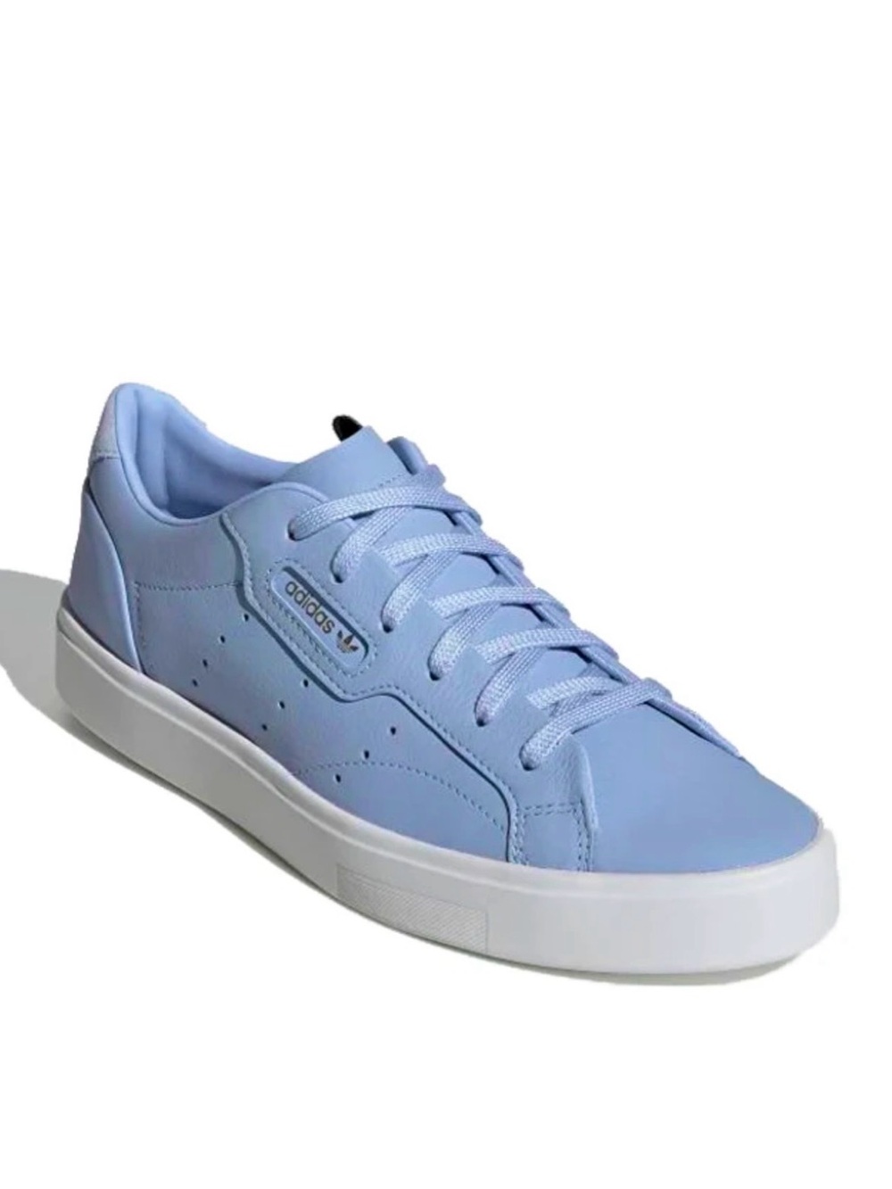 adidas Women's SLEEK Periwinkle Skateboarding Shoes LEATHER light blue